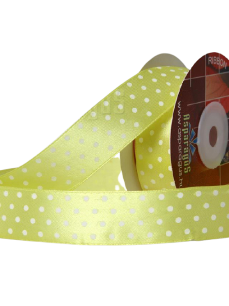 BANDA DECORATIVA SATIN/BOBITE GALBEN 25MMX10M