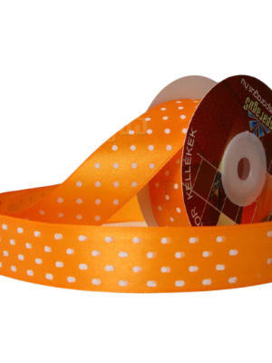 BANDA DECORATIVA SATIN/BOBITE PORTOCALIU 25MMX10M