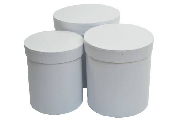 SET 3 CUTII CILINDRU ALB