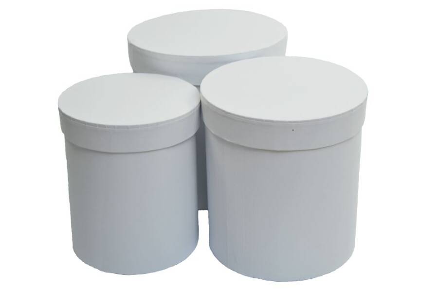 SET 3 CUTII CILINDRU ALB