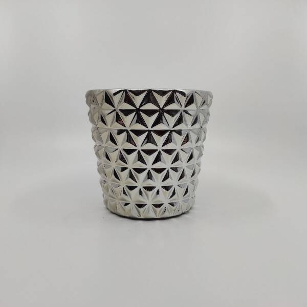 VAS CERAMIC ARGINTIU D18 H15