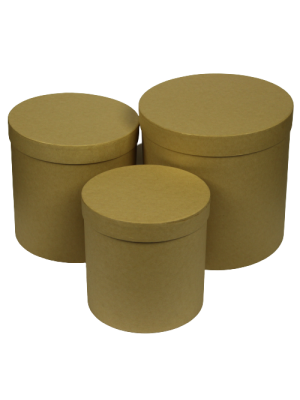 SET 3 CUTII DECOR ROTUND INALT MAT