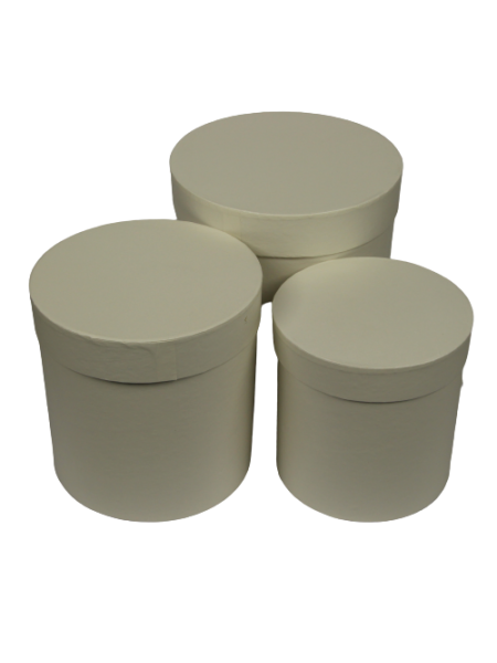 SET 3 CUTII ROTUND INALT ALB