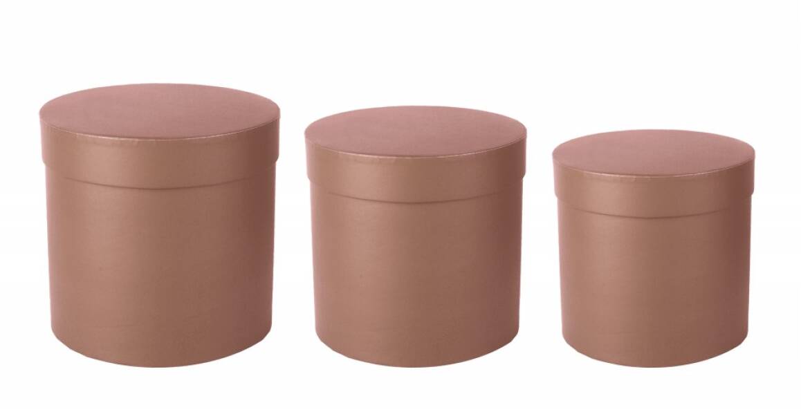 SET 3 CUTII ROTUND INALT CREM PESTRITA