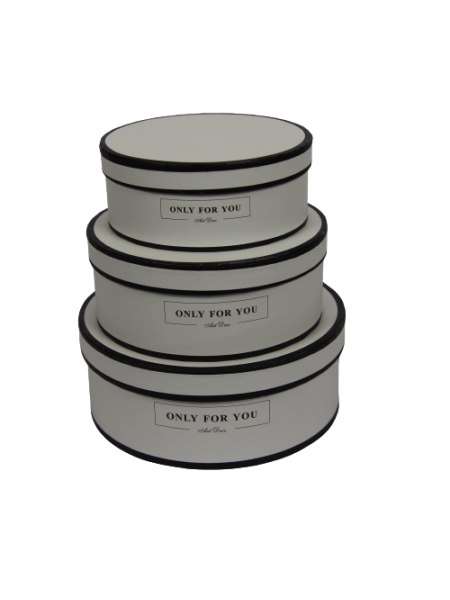 CUTIE DECORATIVA ROTUND ALB SET 3