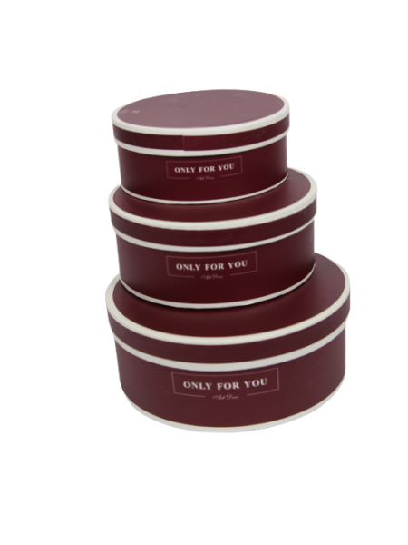 CUTIE DECORATIVA ROTUND BORDO SET 3