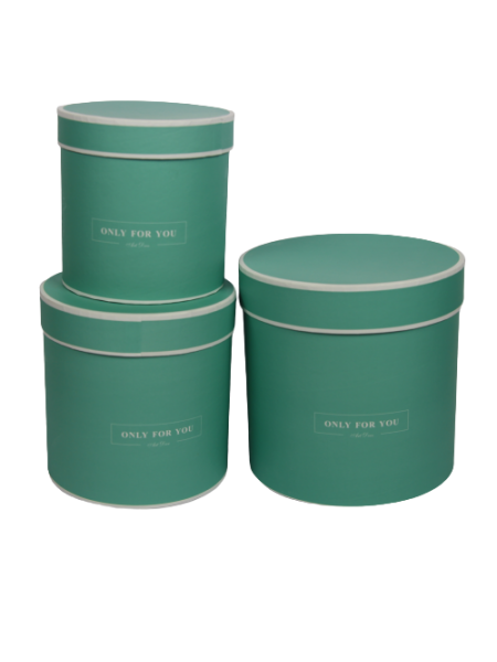 CUTIE DECORATIVA ROTUND INALT VERDE SET 3