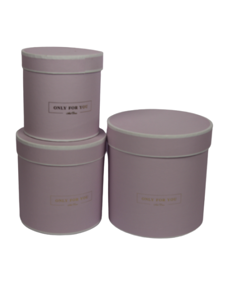 CUTIE DECORATIVA ROTUND INALT MOV SET 3