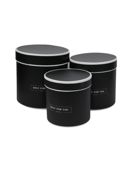 SET 3 CUTII CILINDRU NEGRU